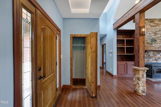 3240 Hillcastle Trl, Chapel Hill, NC 27516 - foyer featuring dark wood-type flooring and baseboards