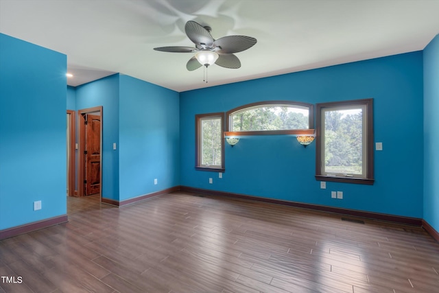 3240 Hillcastle Trl, Chapel Hill, NC 27516 - spare room featuring a ceiling fan and wood finished floors