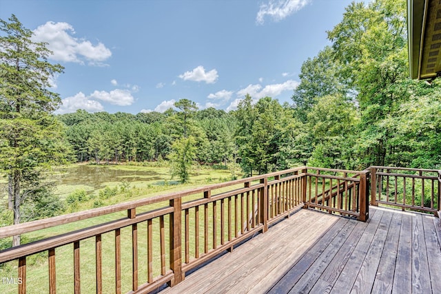 3240 Hillcastle Trl, Chapel Hill, NC 27516 - wooden deck featuring a lawn and a forest view