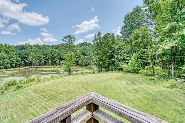 view of yard with a water view