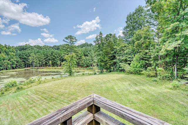 3240 Hillcastle Trl, Chapel Hill, NC 27516 - view of grassy yard with a forest view