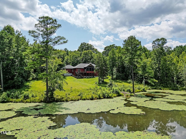 3240 Hillcastle Trl, Chapel Hill, NC 27516 - water view featuring a forest