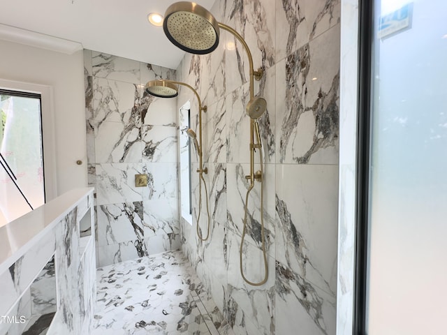 7208 Tanbark Way, Raleigh, NC 27615 - bathroom with a marble finish shower