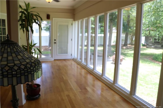 view of unfurnished sunroom