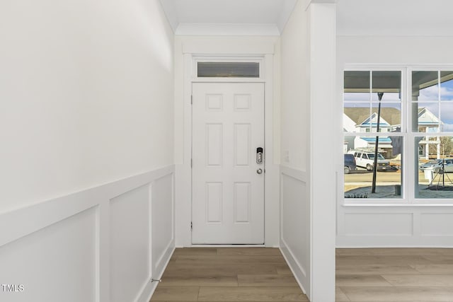 entryway featuring light hardwood / wood-style flooring and a healthy amount of sunlight