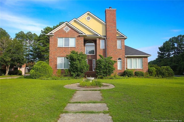 view of front facade with a front yard