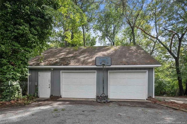 view of garage