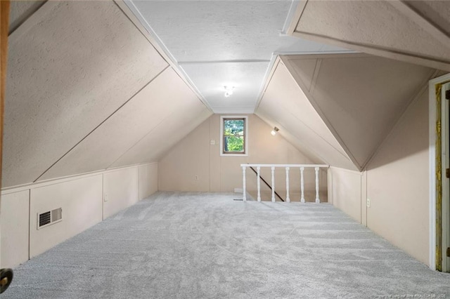 additional living space featuring carpet and lofted ceiling