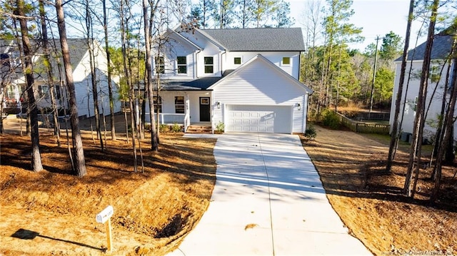 view of front of home with a garage