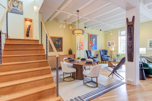 dining area featuring light hardwood / wood-style floors