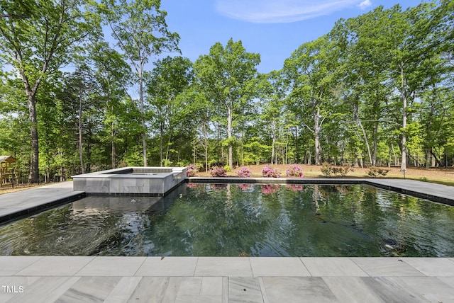 view of pool featuring a pool with connected hot tub