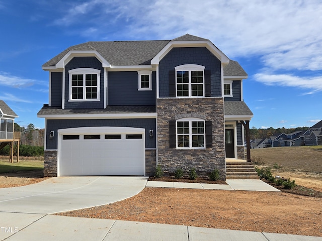 view of front facade featuring a garage