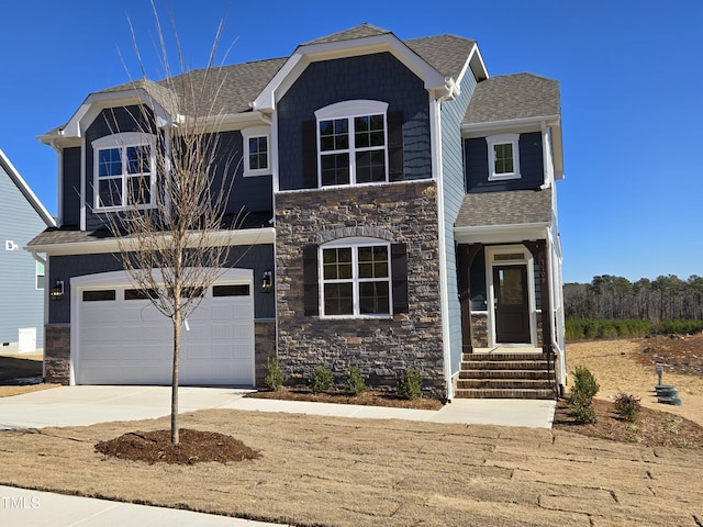 view of front facade with a garage