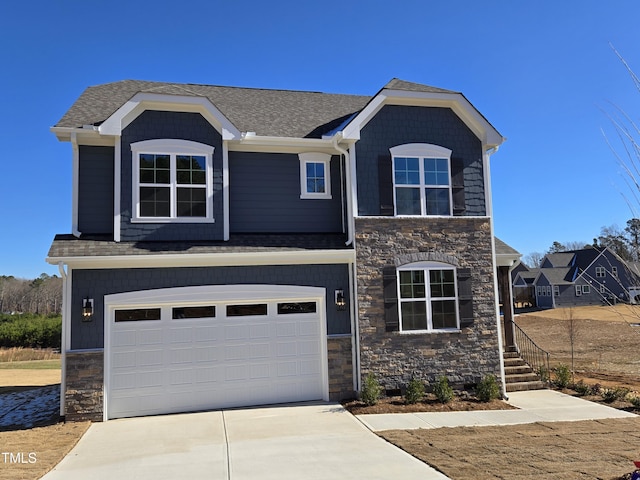 view of front facade with a garage