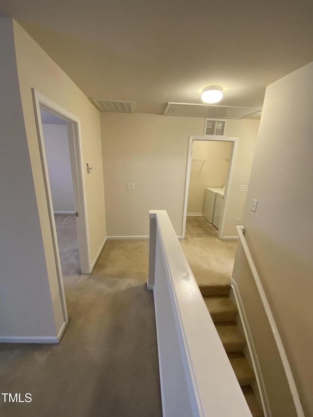 hallway featuring carpet floors