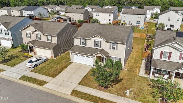 bird's eye view with a residential view