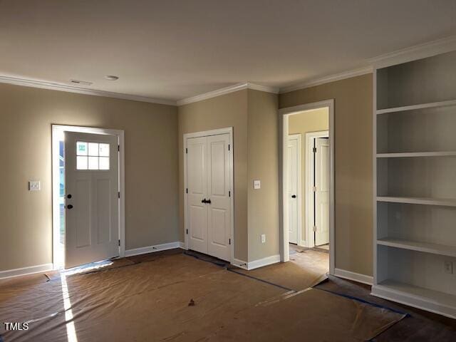 foyer with ornamental molding