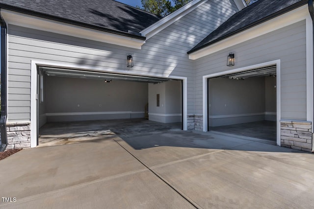 view of garage