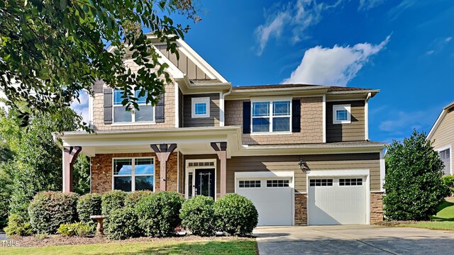 craftsman-style house with a garage