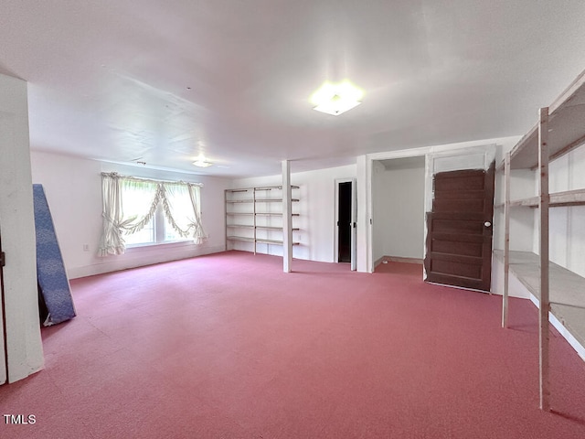 basement with carpet floors