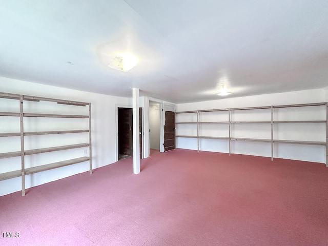 basement with carpet