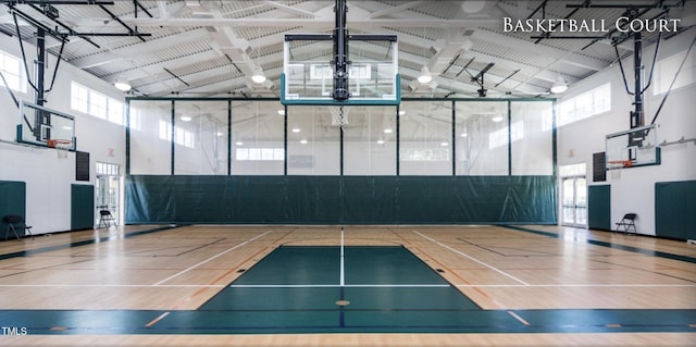 view of sport court featuring a healthy amount of sunlight