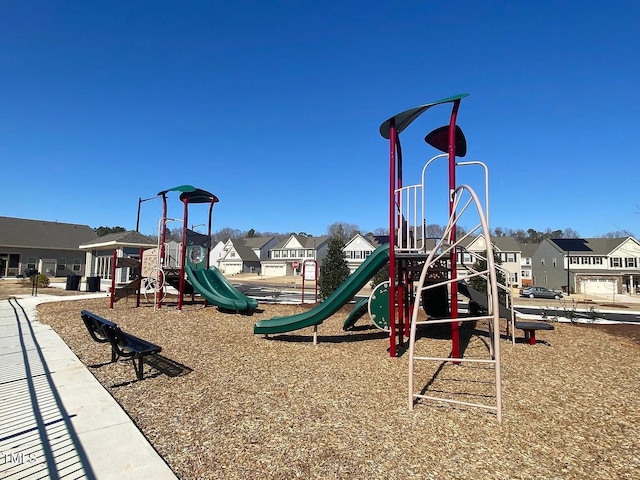 community playground with a residential view