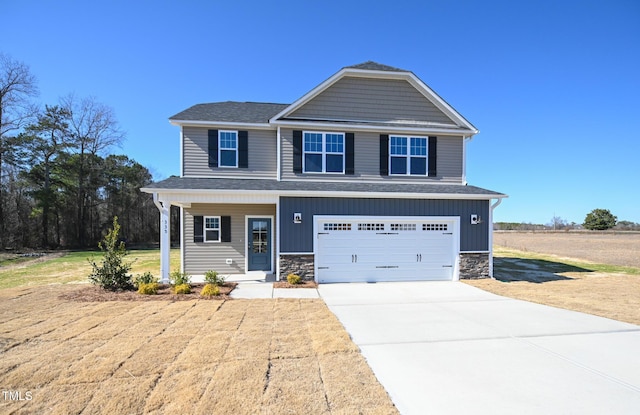 view of front of house featuring a garage