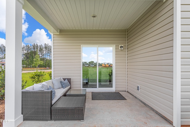 view of patio with an outdoor hangout area