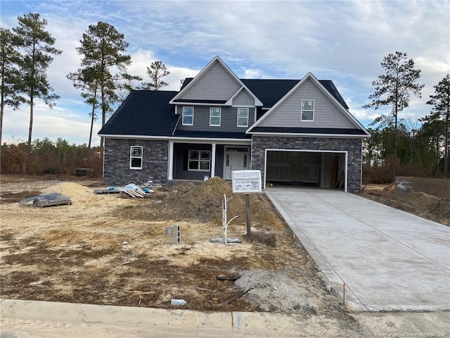 craftsman-style house with a garage