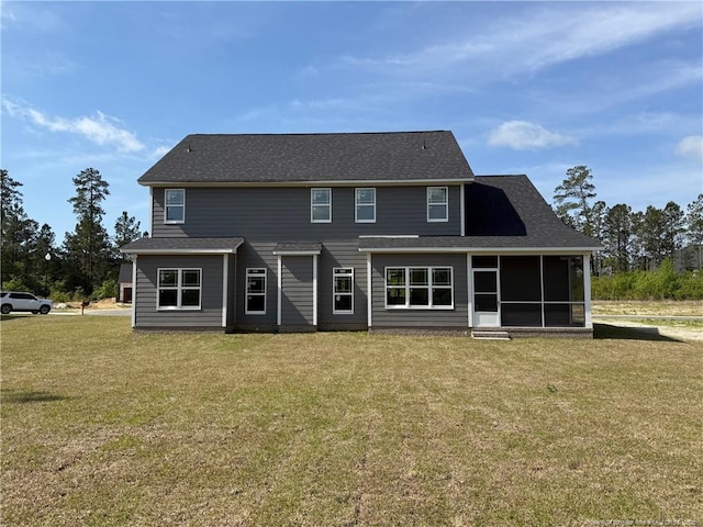 3013 Deeside Ct, Fayetteville, NC 28306 - rear view of house with a sunroom and a yard