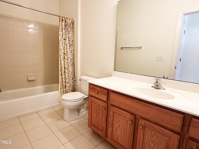 4712 Fox Fern Ln, Raleigh, NC 27604 - full bath with tile patterned floors, vanity, toilet, and shower / bath combination with curtain