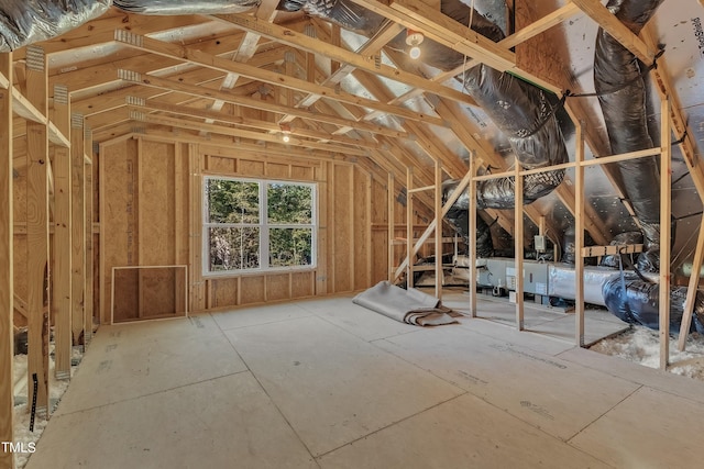 view of unfinished attic