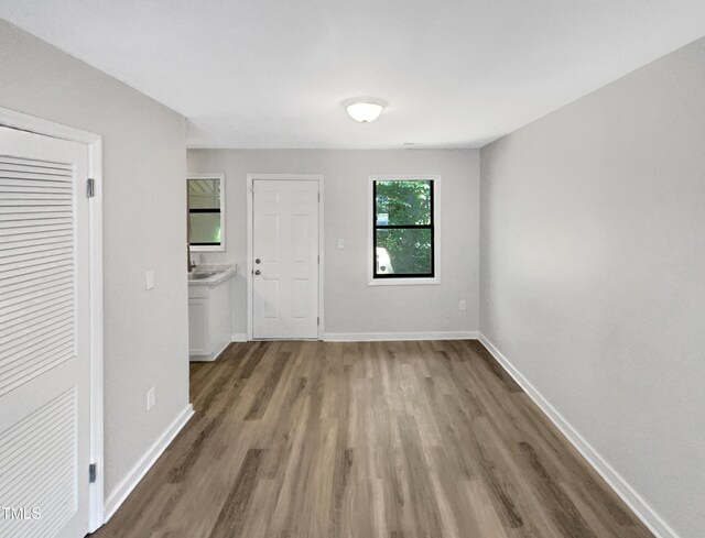 unfurnished room featuring wood-type flooring