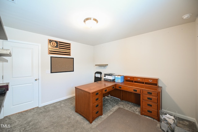 home office featuring carpet floors