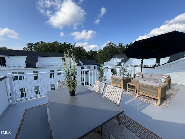 view of patio / terrace with an outdoor living space