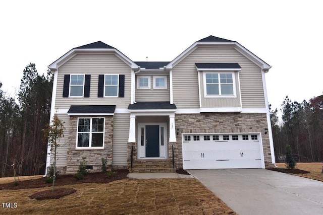 view of front of house featuring a garage