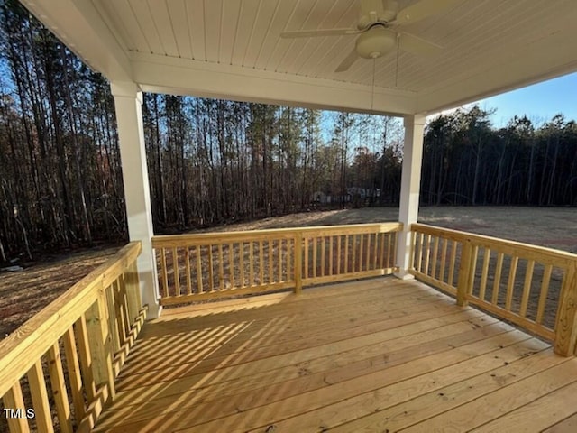 deck with ceiling fan