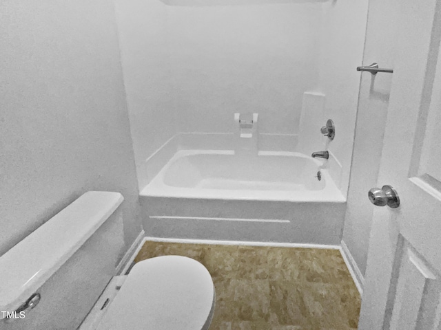 full bath featuring toilet and  shower combination