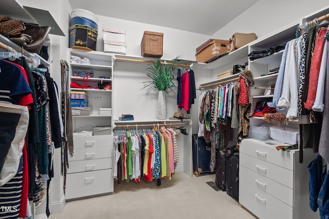 view of walk in closet