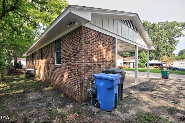 view of home's exterior with central air condition unit