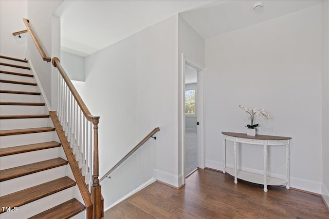 foyer featuring dark hardwood / wood-style floors