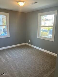 view of carpeted spare room