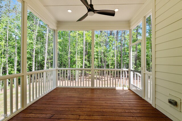 100 N Ridge View Way, Franklinton, NC 27525 - unfurnished sunroom featuring ceiling fan