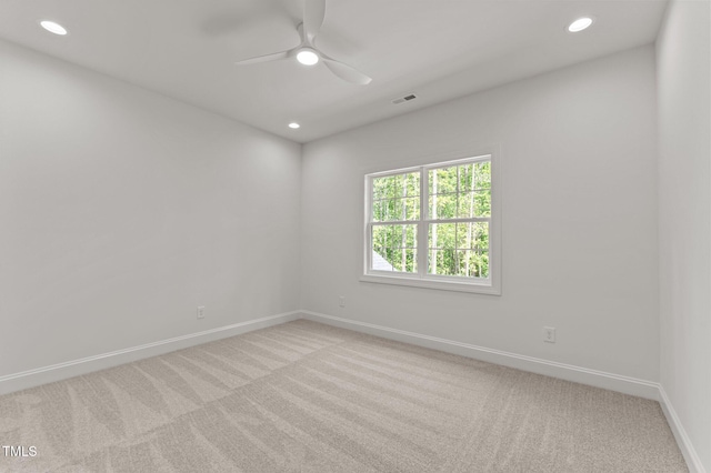 100 N Ridge View Way, Franklinton, NC 27525 - empty room featuring light carpet, baseboards, ceiling fan, and recessed lighting
