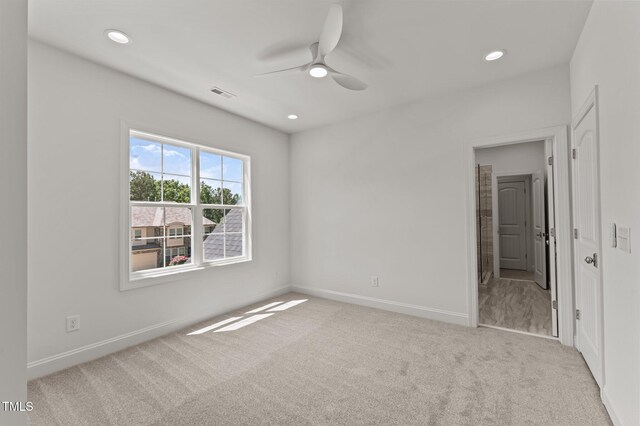 100 N Ridge View Way, Franklinton, NC 27525 - unfurnished bedroom with carpet floors, baseboards, recessed lighting, and ceiling fan