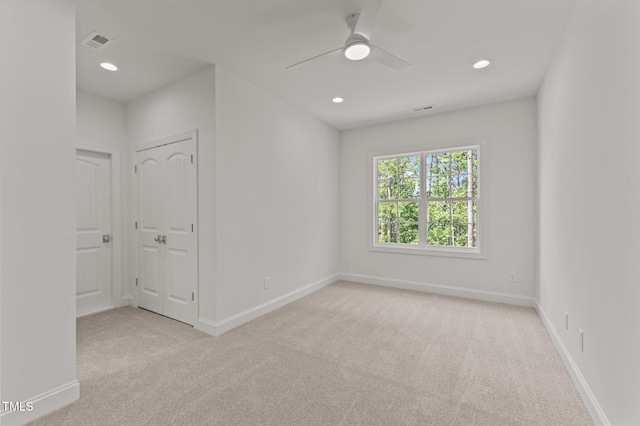 100 N Ridge View Way, Franklinton, NC 27525 - carpeted empty room featuring baseboards, a ceiling fan, and recessed lighting