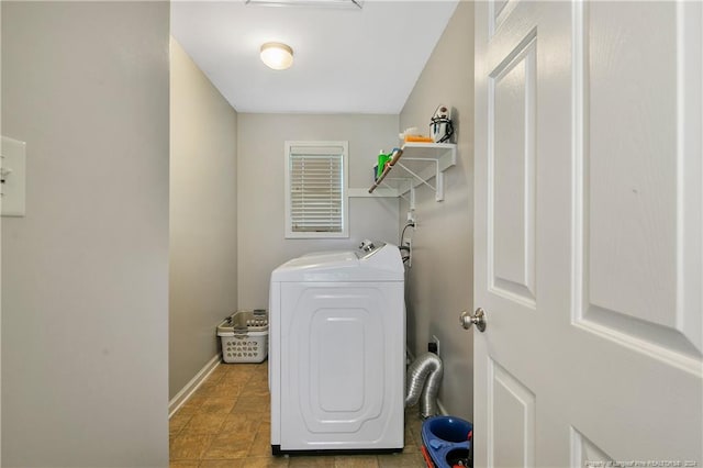 clothes washing area with independent washer and dryer