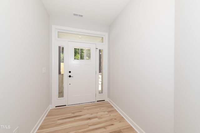 entrance foyer with light hardwood / wood-style flooring