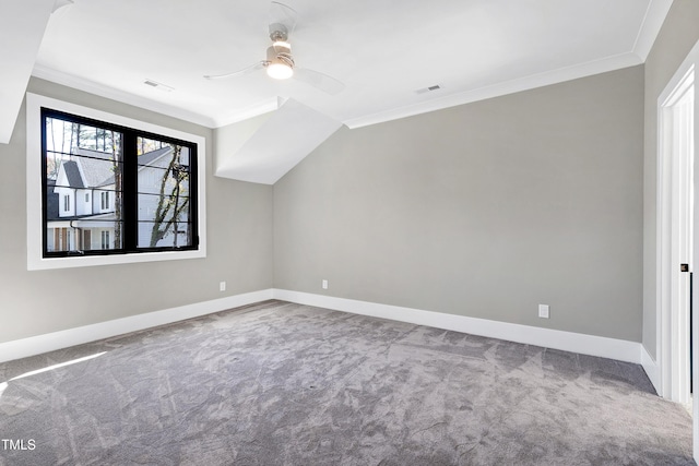 bonus room featuring carpet floors and ceiling fan